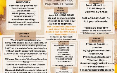 Dear Valued Customer of THay, PAg, PRR, & T-Farms